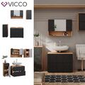 Badmöbel-Set Irma Eiche Anthrazit 4-teilig Midischrank 81 cm Vicco