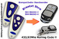 433 Mhz Handsender Fernbedienung kompatibel zu Novoferm 502 MAX43-2 504 MAX43-4