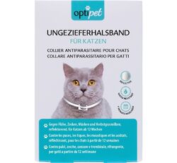 Optipet 1x Ungezieferhalsband Katzen gegen Flöhe Zeckenhalsband Mücken Milben