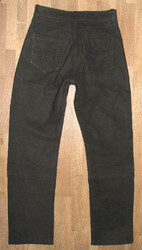 " RABERG " LEDERJEANS / Nubuk- Lederhose in schwarz ca. W28" /L30"