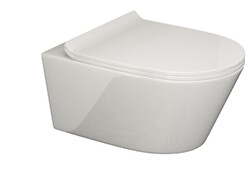 Hänge WC spülrandlos Wand-WC Toilette Tiefspüler mit SoftClose Sitz Rimfree SSWWNano-Beschichtung - Spülrandlos- mit Deckel - Brandneu