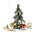 Weihnachts-Szene Miniatur, Dekofigur Weihnachten, Wichtel Weihnachtsbaum