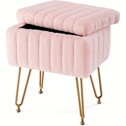 Sitzhocker mit Stauraum Pouf Fußhocker Sitz Polsterhocker für Schminktisch