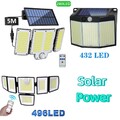 LED Solarleuchte Solarlampe Außen Fluter Sensor Strahler Mit Bewegungsmelder DE