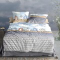 Irisette Mako Satin Bettwäsche Wave 8650-20 Streifen Meer Blau 135x200