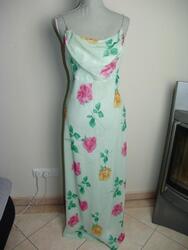 ¯_¯_¯ Maxikleid Kleid mit Blumenprint - Gr. 38 - grün ¯_¯_¯"