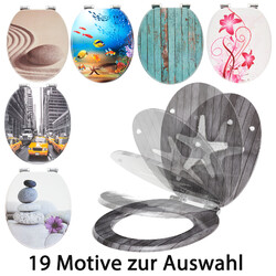 WC Sitz Absenkautomatik Holzkern Holz Toilette Deckel Toilettensitz Brille Klo✅Softclose ✅ einfache Montage ✅ verstellbare Schaniere