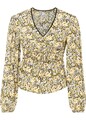 Bluse mit Blumendruck Gr. 46 Gelb Geblümt Damen Langarmbluse Tunika Neu
