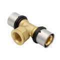 Pipetec Pressfitting T-Stück 26x3 1/2 Zoll 26x3 mm IG TH Kontur Alu-Verbundrohr