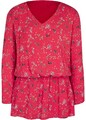 Tunikabluse mit Blumendruck  Gr. 38  Rot Dunkeloliv Damen-Tunika Bluse Shirt Neu