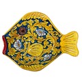 Tablett Servierteller IN Fischform Mit Keramisch Caltagirone, Anstand Barocco &