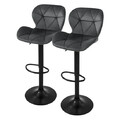 2er Set Barhocker Höhenverstellbar Drehbar Barstuhl Samt Bistrohocker Fußstütze