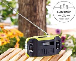NEU Solar Kurbel Akku FM Radio mit LED Lampe für Camping Outdoor Reise Urlaub