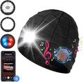 Wintermütze warme Strickmütze mit LED Licht aufladbar USB Bluetooth Mütze Beanie