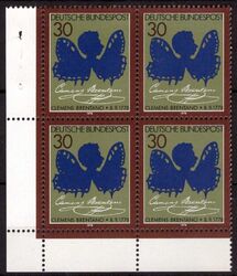 Auswahl BUND 1978 aus Mi.-Nr. 956-999 ** 4er-Blöcke Ecke unten links - Eul