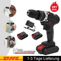 3 in 1 Akkuschrauber Set mit 2 Akkus Ladegerät Schlagbohrschrauber Bohrmaschine