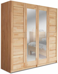 Home affaire Kleiderschrank Triest Schrank Kernbuche Teilmassiv 4 türig B. 193cm