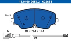 ATE BREMSBELÄGE SATZ VORDERACHSE passend für AUDI A3 VW GOLF | 13.0460-2654.2
