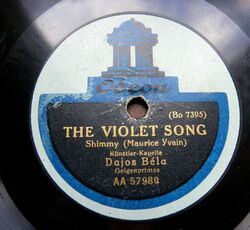 A121/ DAS LILA LIED- DAJOS BELA-The violet song-SHIMMY-FOXTROTT-78rpm Schellack