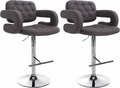 2er Set Barhocker Dublin Stoff mit Lehne höhenverstellbar drehbar Barstuhl