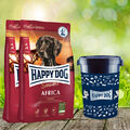 25 kg Happy Dog Supreme Africa 2 x 12,5 kg + Happy Dog Futtertonne 43 Liter 