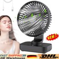 USB Tragbar Mini Leise Tischventilator 4 Stufen Fan Ventilator mit 4000mAh Akku