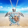 Damenkette Silber Damen Schmuck Kette Schildkröte Turtle Anhänger Kette