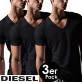 DIESEL 3er Pack UMTEE  V-NECK T-Shirt Unterhemden Unterwäsche SE7S JAFM Schwarz