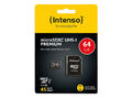  INTENSO Premium micro SDXC Karte UHS-I 64GB, bis 90MB/s, mit Adapter, 3423490