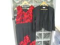 MALVA Kleid mit Bolero Gr. 42 schwarz-rot 2 teilig