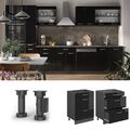 Schubladenunterschrank Küchenschrank R-Line Solid Anthrazit Schwarz 60 cm Vicco
