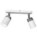 Deckenspot Weiß Chrom 2 flammig GU10 Metall Deckenstrahler Küche Wohnzimmer