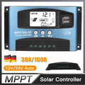 30/100A 12-24V MPPT Solar Ladegerät Controller Panel Regler Daul USB Digital LCD