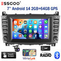 2+64G DAB+ Für Mercedes C Klasse W203 CLC W209 Autoradio Android 14 Navi Carplay