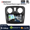 9" Android13 Carplay Autoradio Für Dacia Logan 2 Sandero 2 SAT GPS Navi DSP DAB+