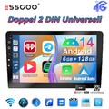Doppel 2 DIN Android 14 Autoradio 8Core 6+128G Carplay GPS NAVI WIFI BT SWC DAB+