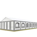 Partyzelt Pavillon 6x12m Bierzelt Festzelt Gartenzelt Vereinszelt Zelt grau-weiß
