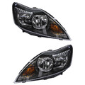 SCHEINWERFER SET LINKS RECHTS FÜR FORD FOCUS MK2 II H1 H7 SCHWARZ + MOTOR 08-12