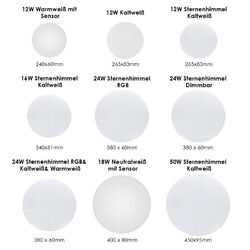 12-50W LED Deckenleuchte Glitzer-Lampe Badezimmerlampe Deckenlampe Dimmbar RGB