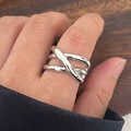 Edler Ring - 925 SILBER Zirkonia - 54 56 58 60 61 62 - Pavé Cluster Band Solitär