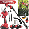 21V.Elektrische Gartenschere-Akku Astschere Baumschere Rosenschere mit 2 Akkus