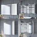 Edelstahl Spiegelschrank Badezimmerspiegel mit LED Beleuchtung piegel Steckdose