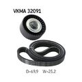 1x Keilrippenriemensatz SKF VKMA 32091 passend für CITROËN FIAT HONDA LANCIA