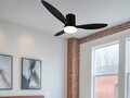Großer LED Deckenventilator mit Licht und Fernbedienung leise Schwarz, Ø 132cm