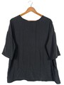 PETER HAHN Glanzbluse Damen Bluse Gr. DE 42 schwarz Casual-Look