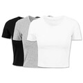 Damen T Shirt Rundhals Bauchfrei Ladies Cropped Tee Build Your Brand XS - 5XL