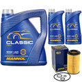 Motoröl Set MANNOL Classic 10W-40 API 7 Liter + Ölfilter für Land Rover Mercedes
