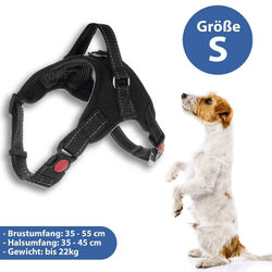 Hundegeschirr - Brustgeschirr verstellbar Gr. S-M-L-XL, gepolstert und reflektie