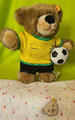 Steiff 992926 - Teddybär Fußball Brasilien f. Hilton 24cm braun KF mEtikett wNEU