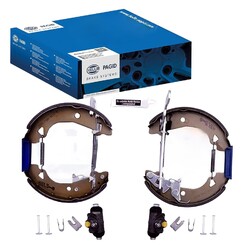 HELLA BREMSBACKEN-SATZ 185mm HINTERACHSE passend für FIAT PANDA UNO | 8DB 355